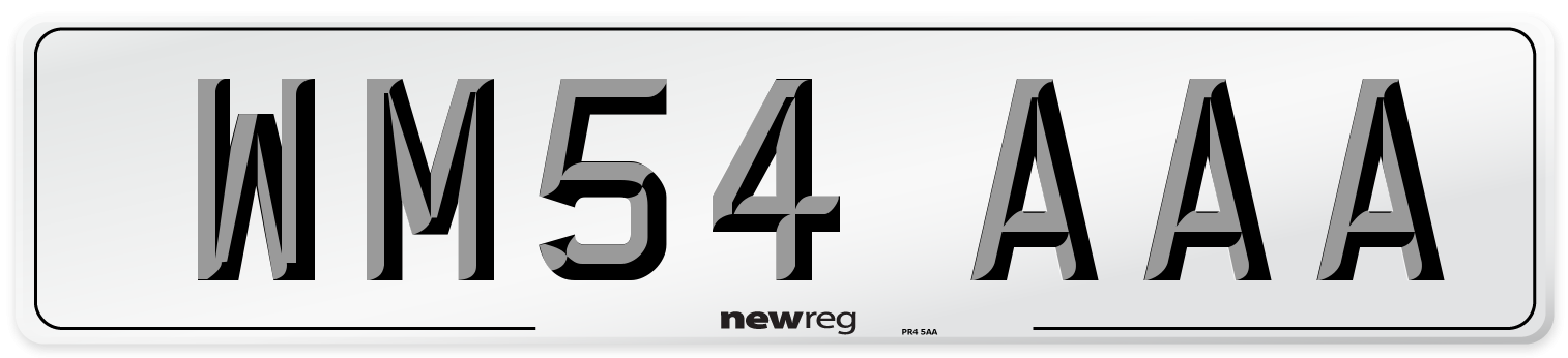 WM54 AAA Number Plate from New Reg